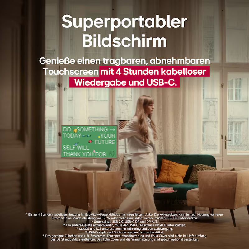 LG StanbyME 2 - Superportabler 27-Zoll-Touchscreen